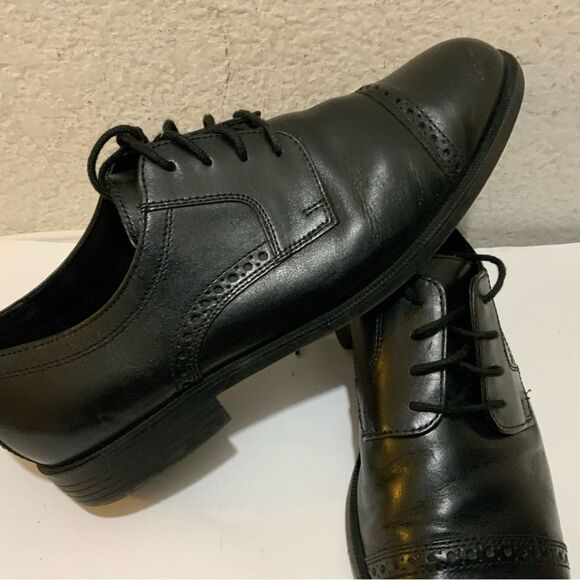 Cole Haan Mens Ross Dustin Black Cap Brogue Oxford Dress Shoes C26638 Size 9 - Picture 10 of 14
